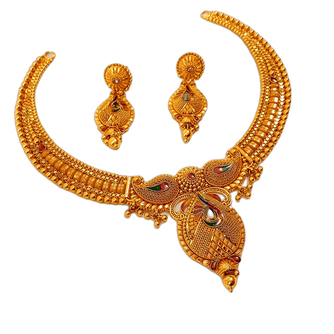 AI enhanced jewelry photo with white background and gold pop effect